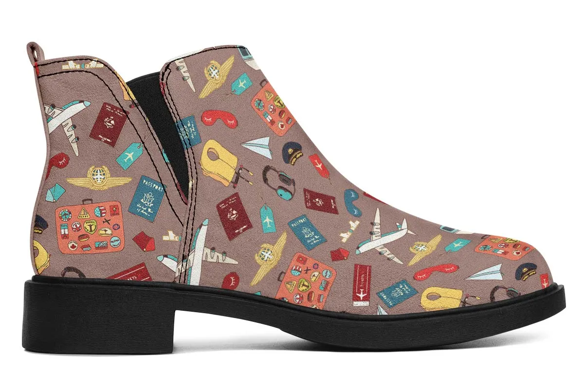 Airplane Travel Icons Neat Vibe Boots