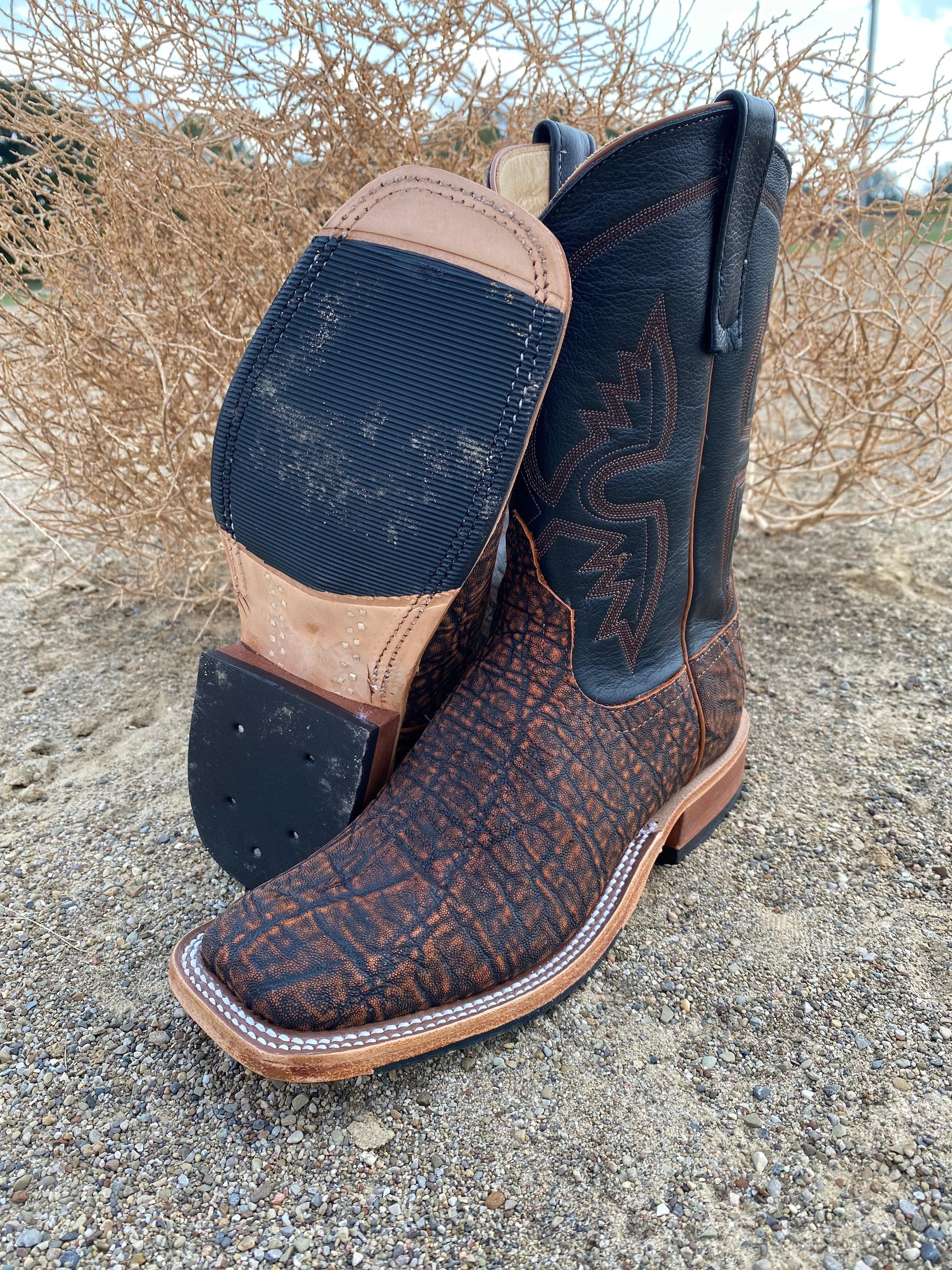 Anderson Bean Men's 10" Rust Safari Elephant Square Toe Cowboy Boots 332205