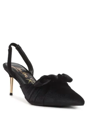 Black Mayfair Velvet High Heeled Mule Sandals