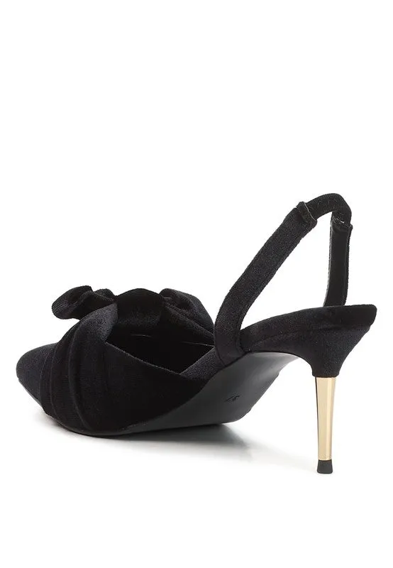 Black Mayfair Velvet High Heeled Mule Sandals