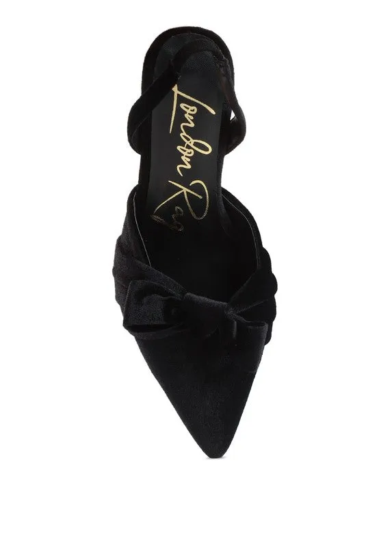 Black Mayfair Velvet High Heeled Mule Sandals