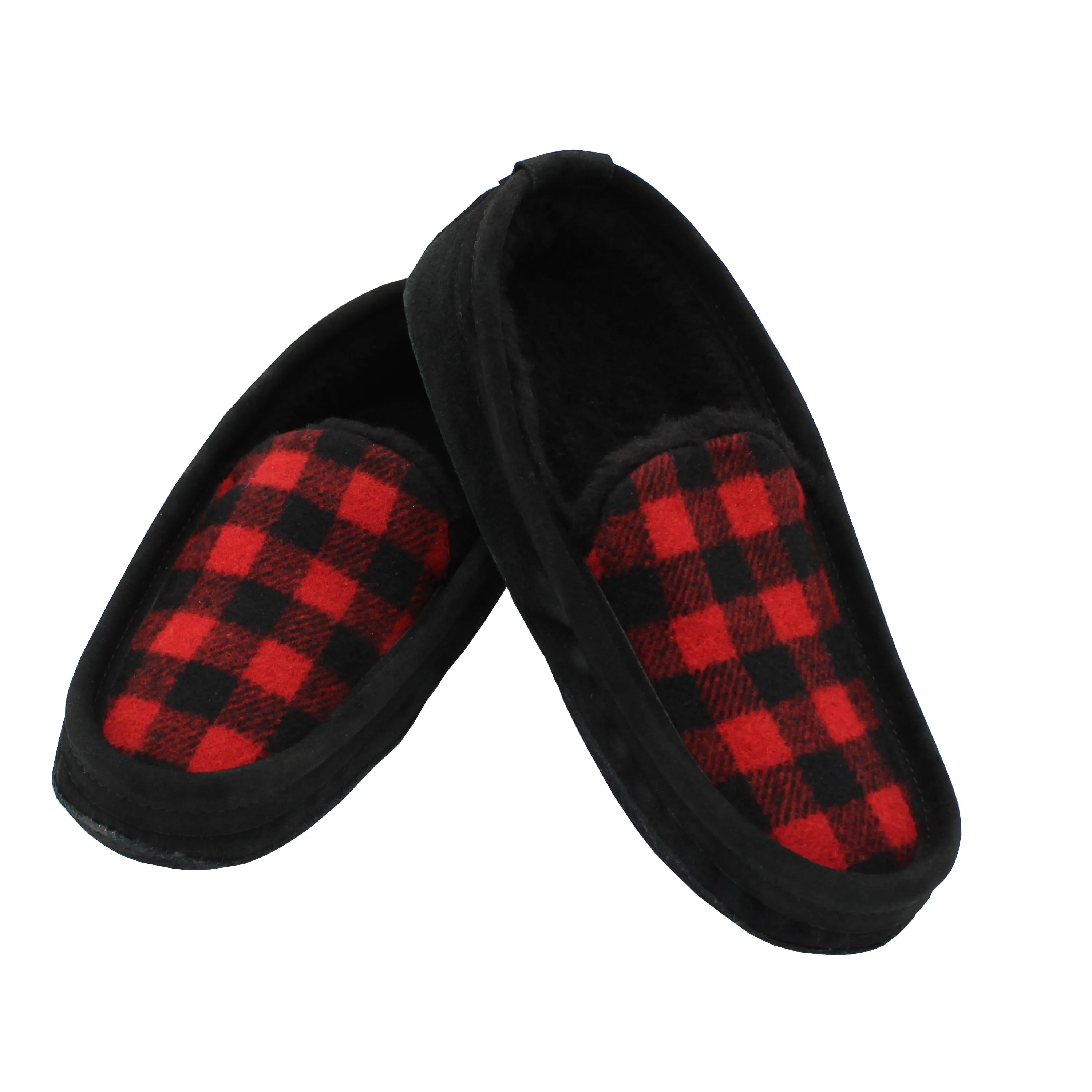 Black/Red Plaid Moccasins