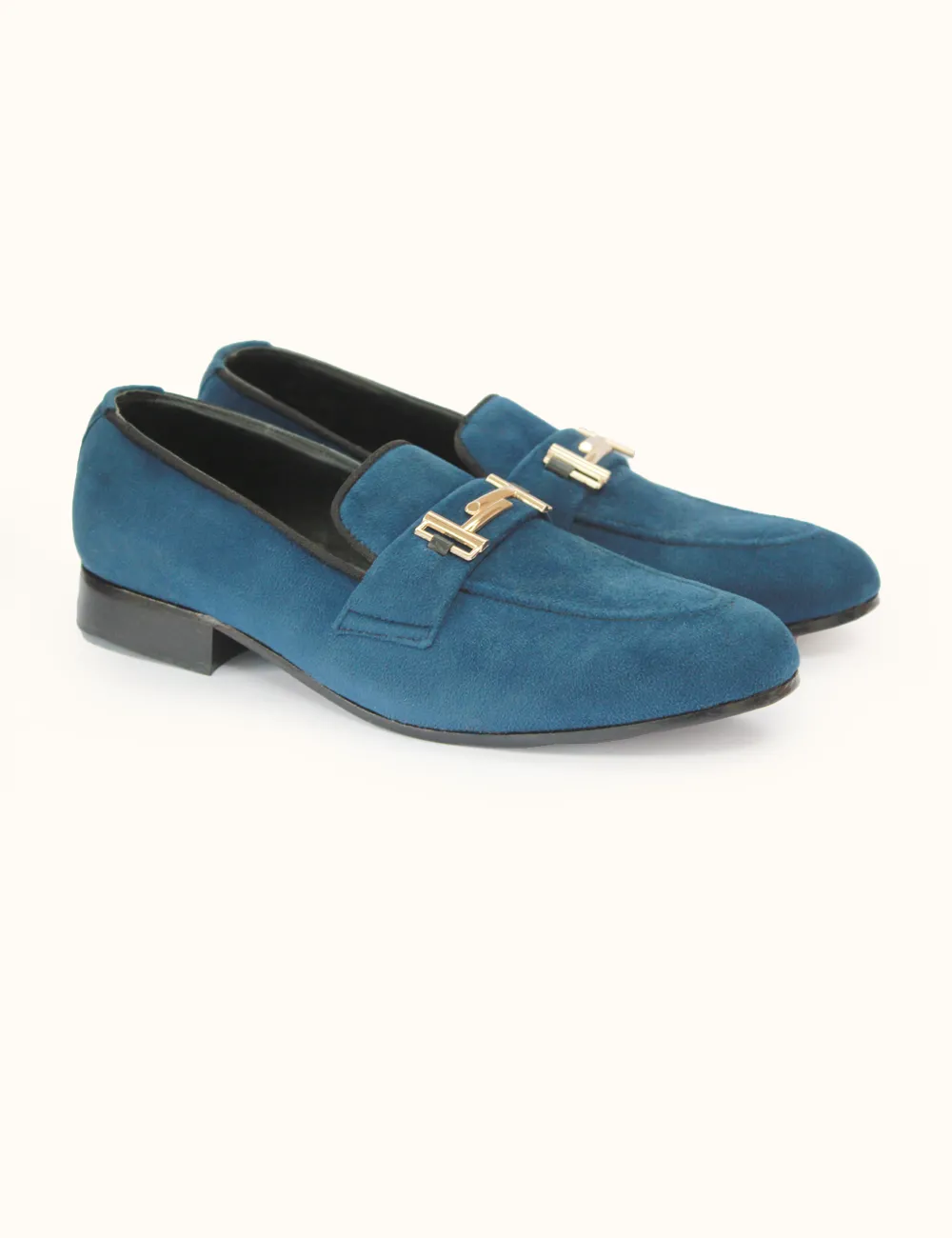 Blue | Formal Velvet Moccasin for men