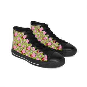 Bubble Gum and Lips Women's Classic Sneakers