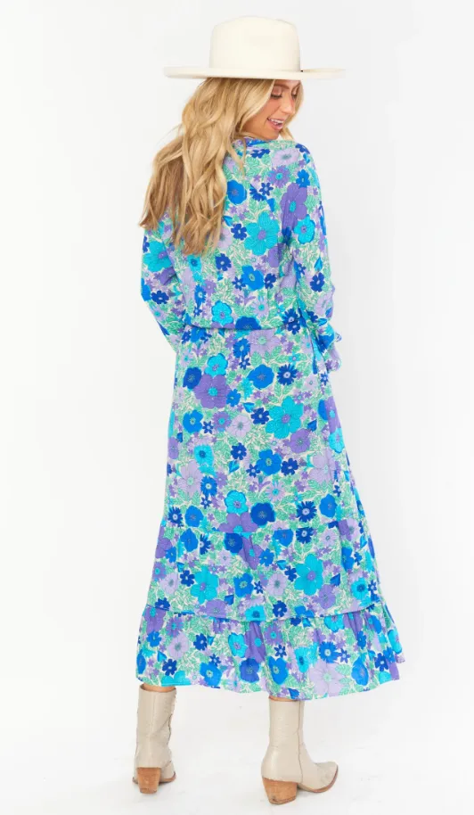 Cait Midi Dress- Blueberry blossom