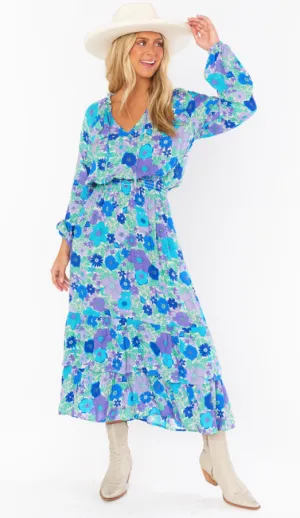 Cait Midi Dress- Blueberry blossom