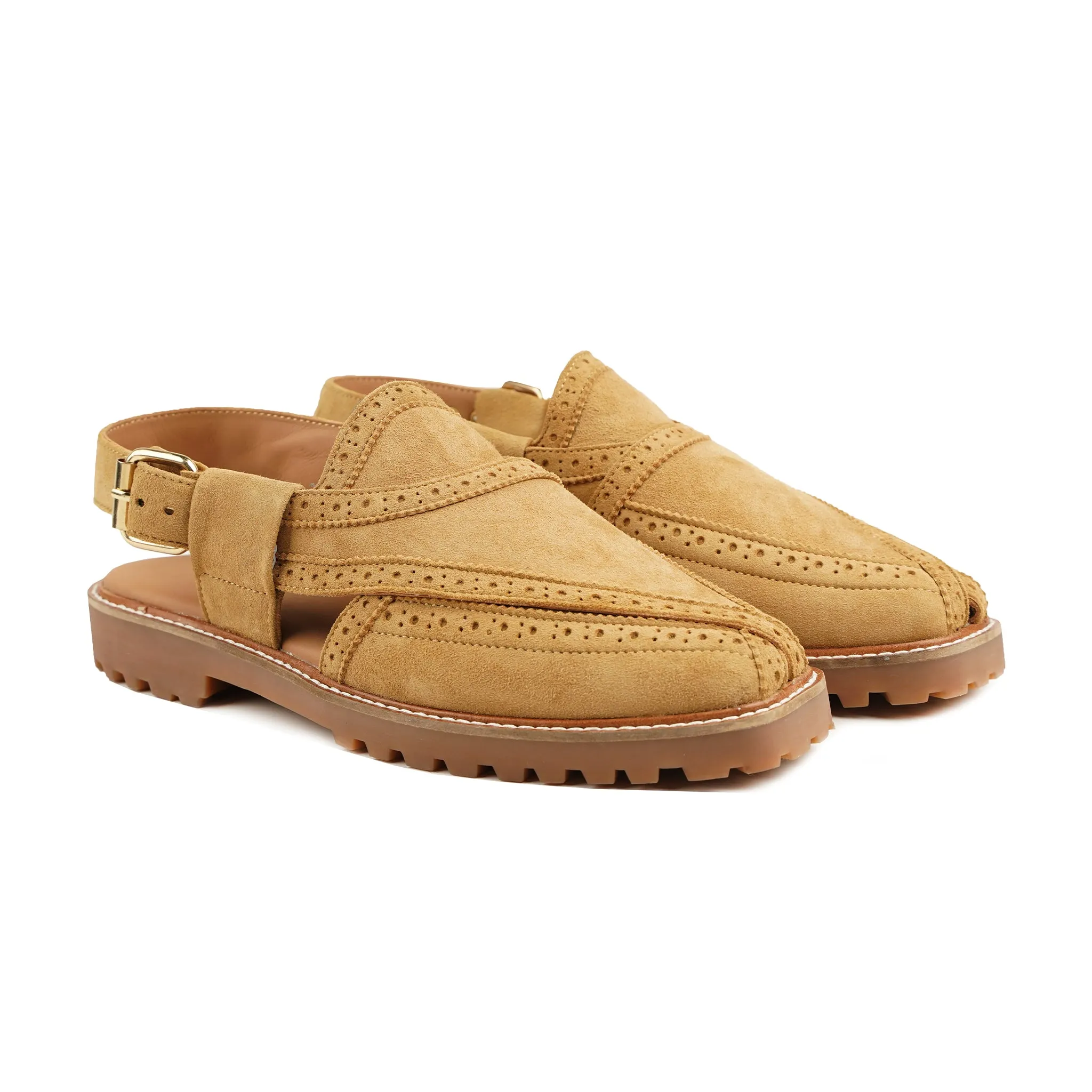 Chika - Men's Tan Kid Suede Sandal