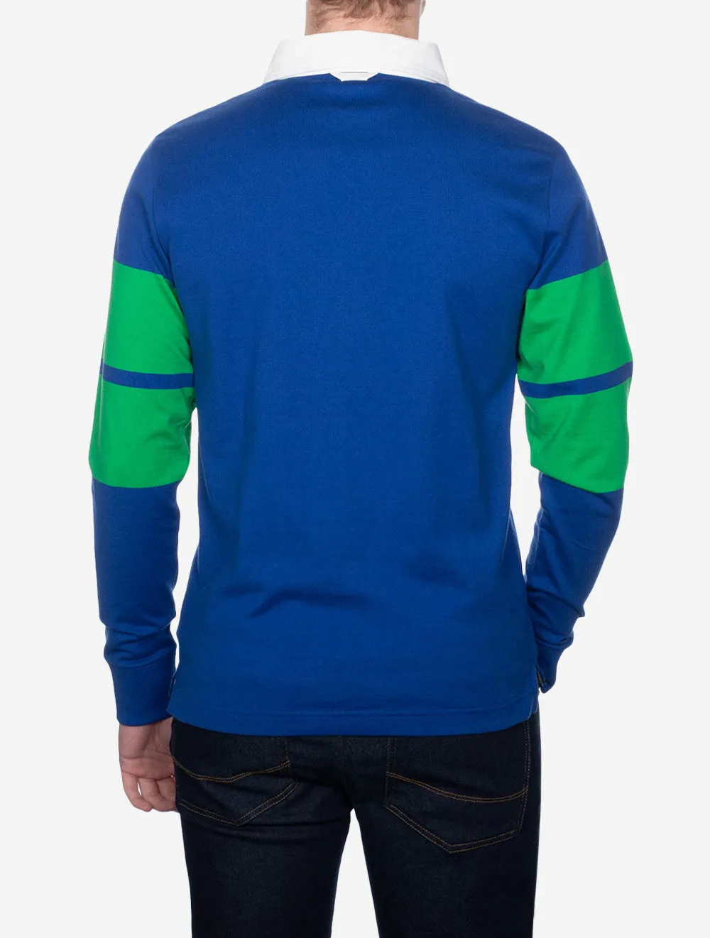 Colour Blocked Long Sleeve Rugger College Blue