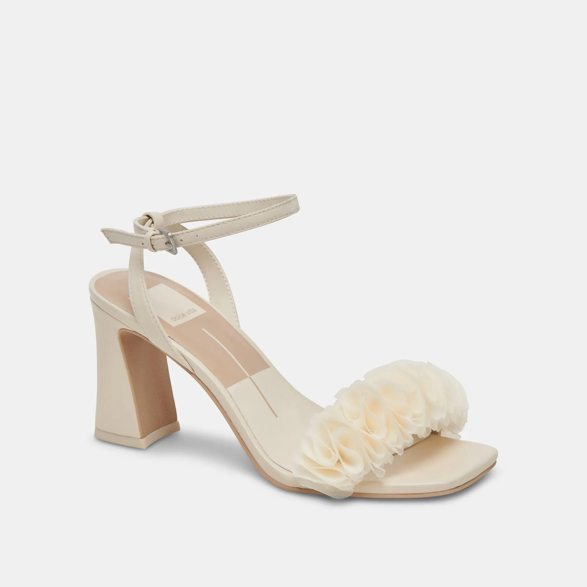 IESHA HEELS IVORY LEATHER