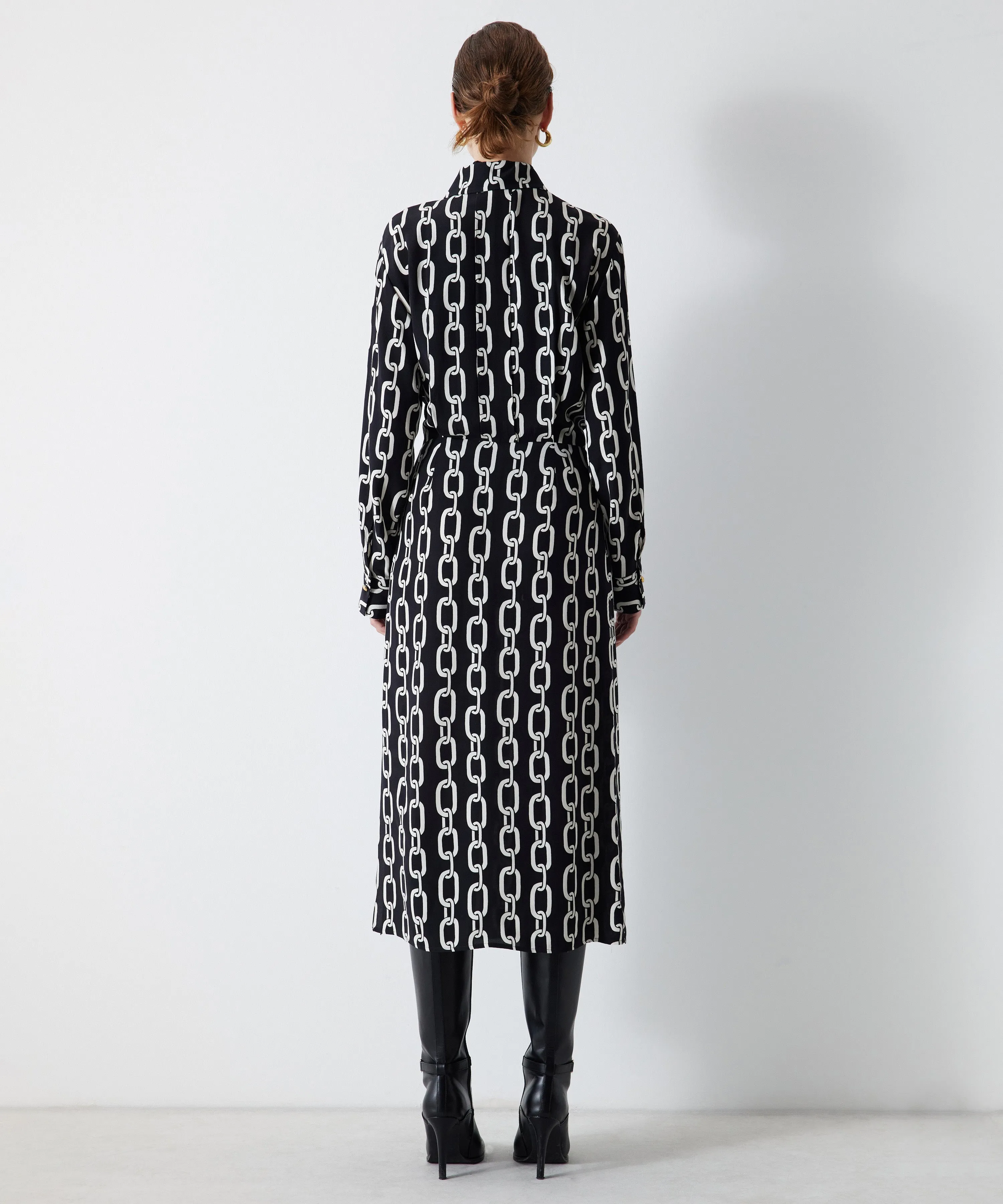 Ipekyol Chain Pattern Dress Black