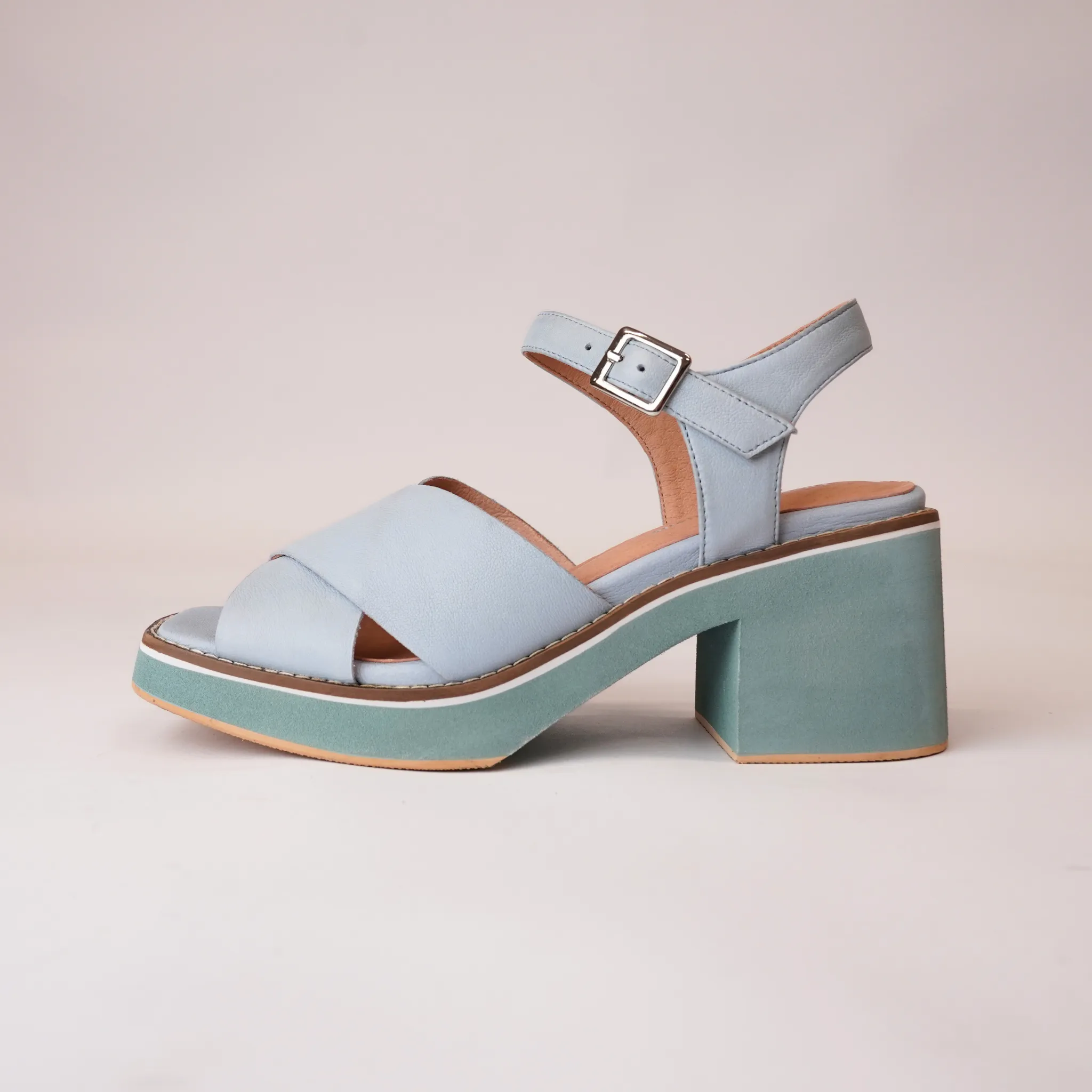 Jemi Denim Leather Heels