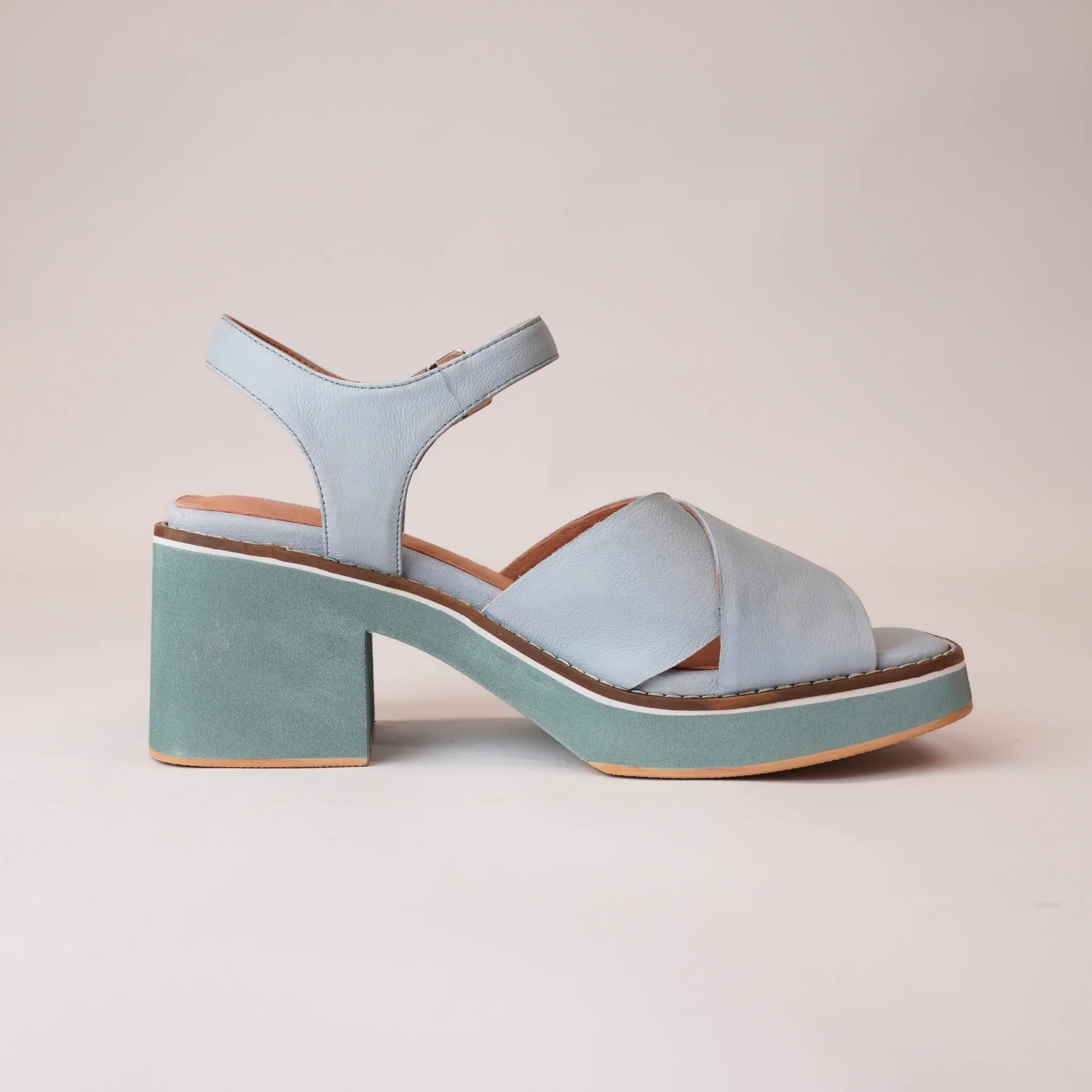 Jemi Denim Leather Heels