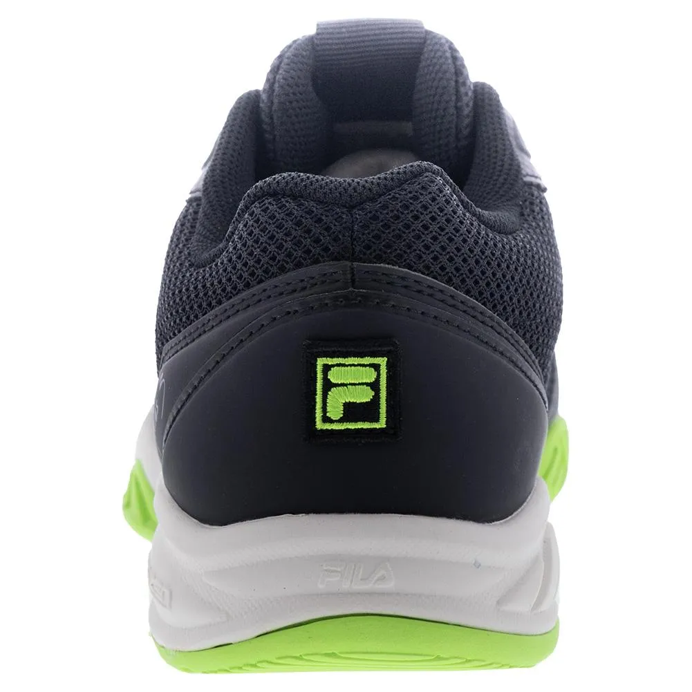 Juniors Axilus 3 Tennis Shoes Black and Green Gecko