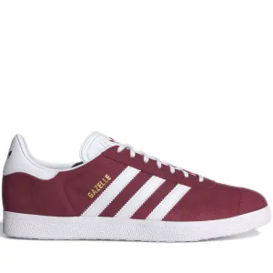 Men's Adidas Gazelle Shoes - Collegiate Burgundy / Cloud White / Gold Metallic