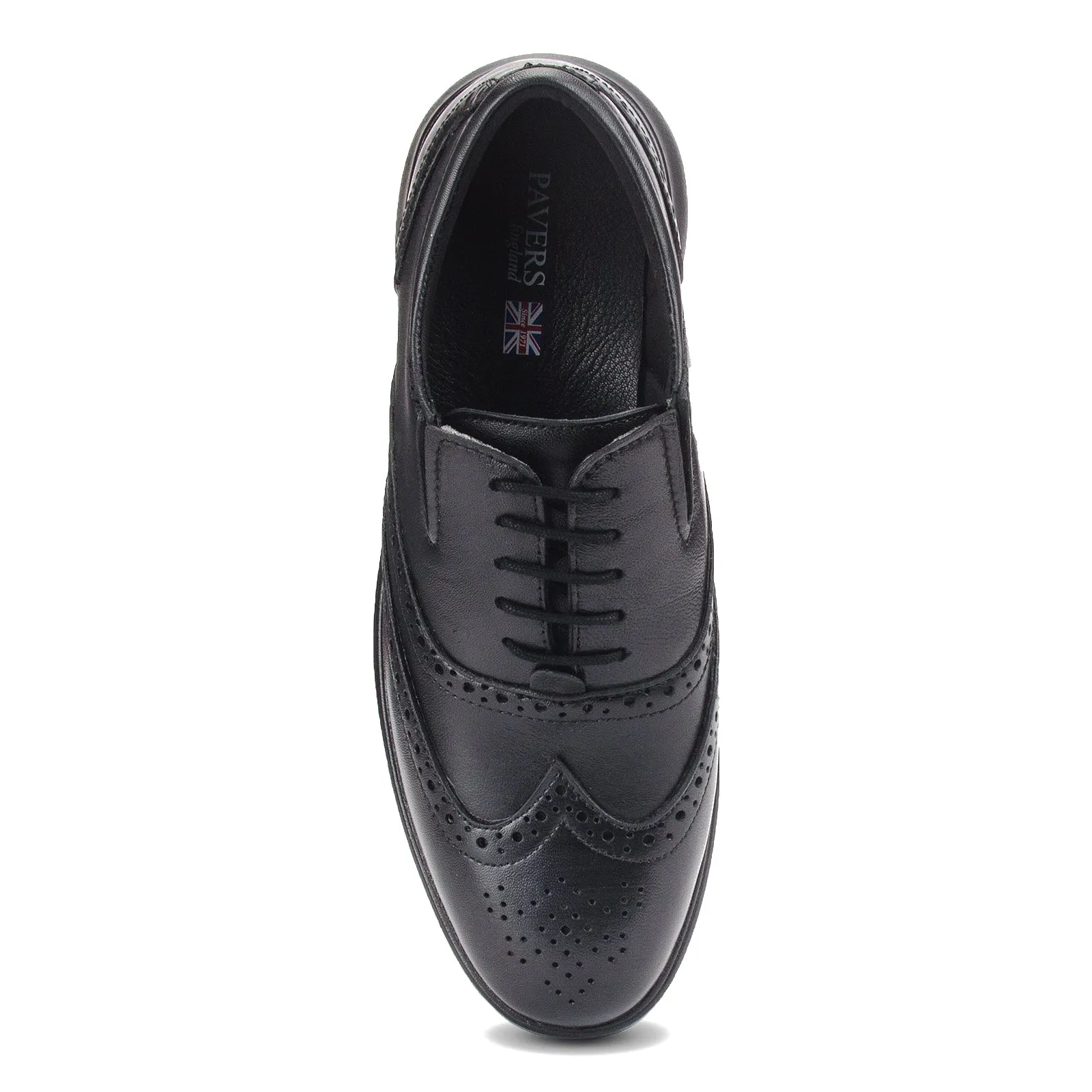 Men's deep cut leather lace-up padded brogues