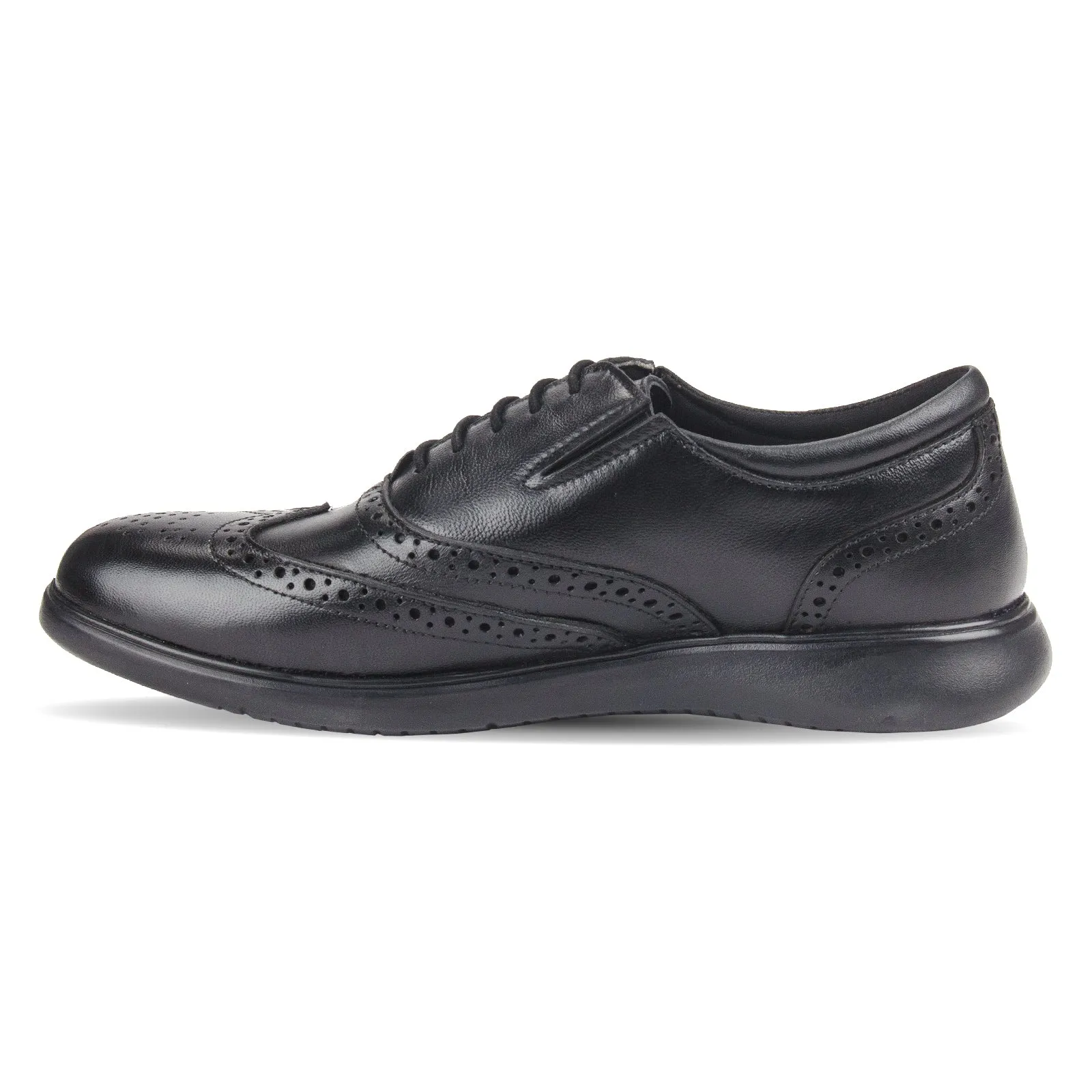 Men's deep cut leather lace-up padded brogues