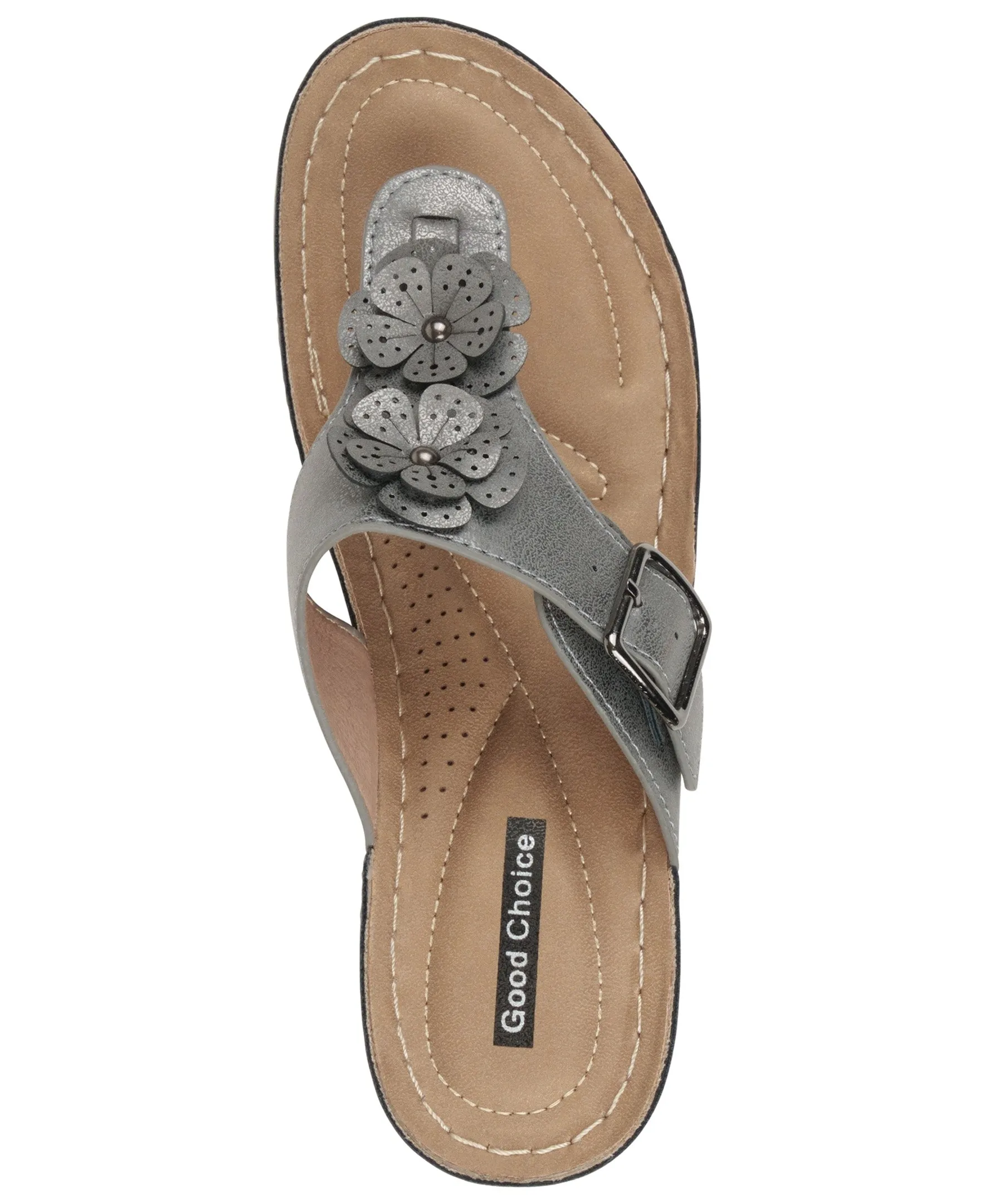 Narbone Pewter Wedge Sandals