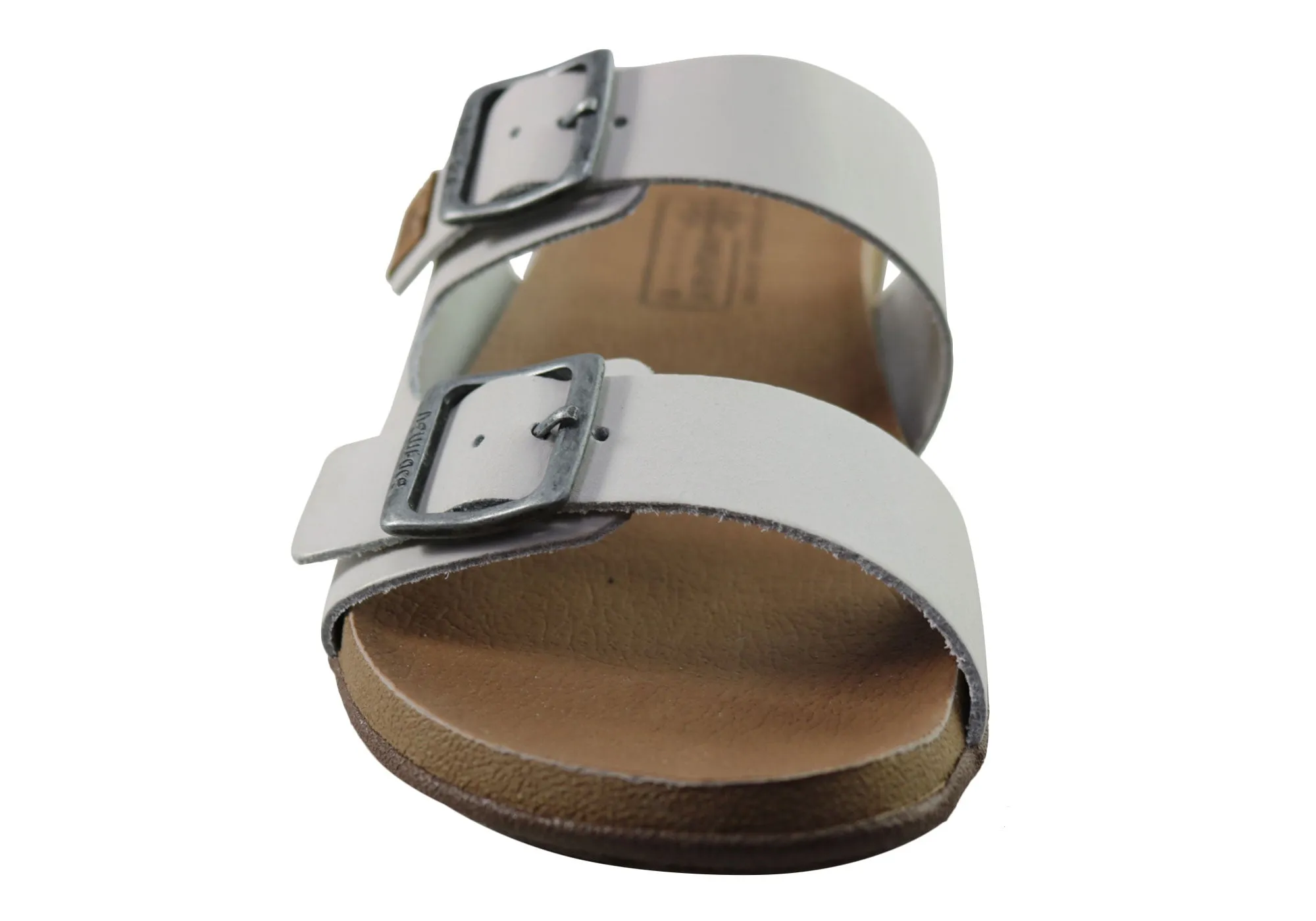 New Face Silvan Womens Comfort Leather Slides Sandals Made In Brazil