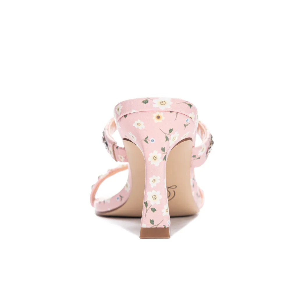 Pink Floral Rhinestone Yo Yo Heel