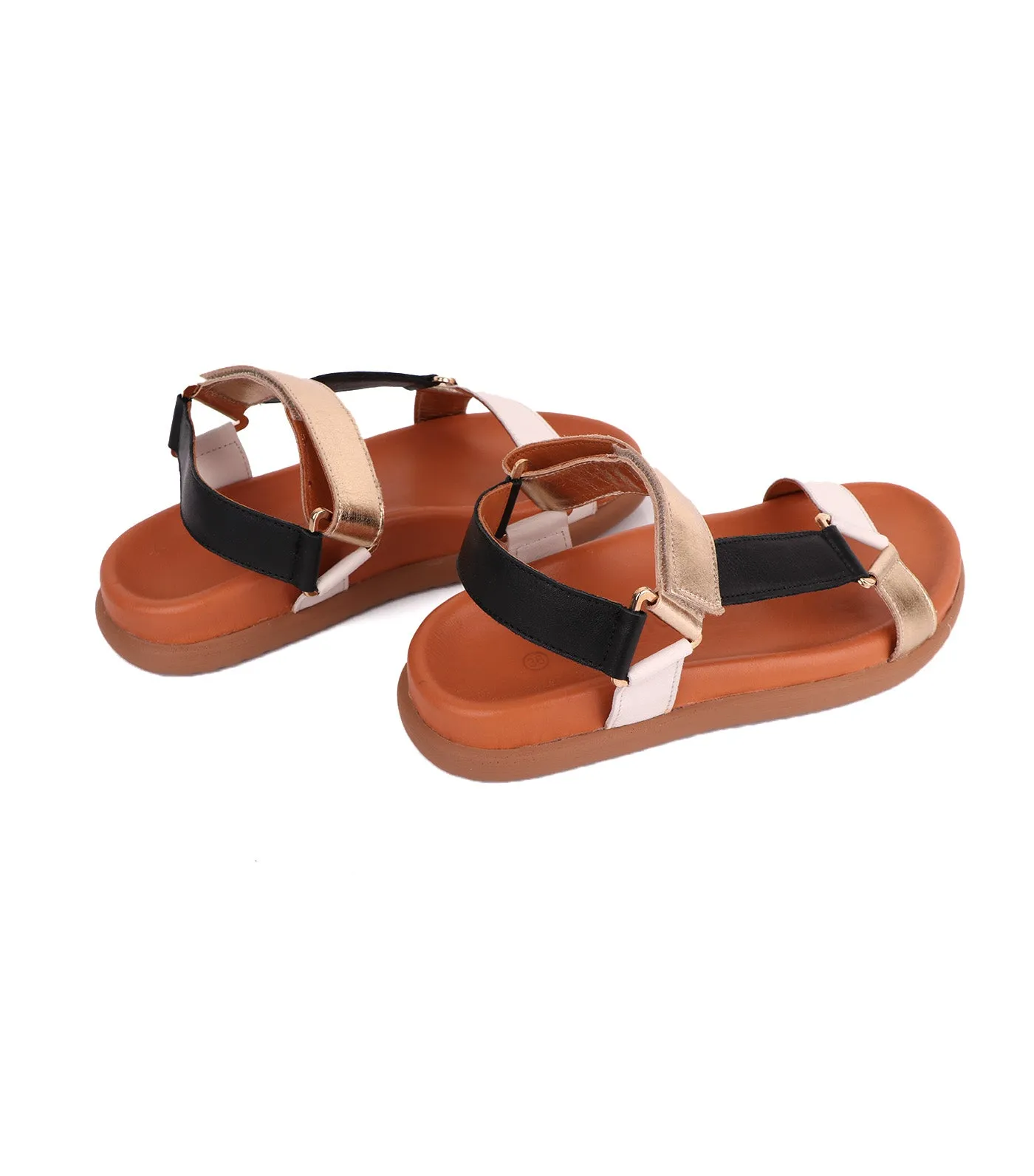 Sandals Marshmallow/ Black/ Metal Gold