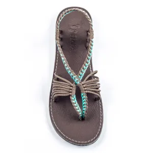 Seashell Summer Sandals for Women | Turquoise-Gray