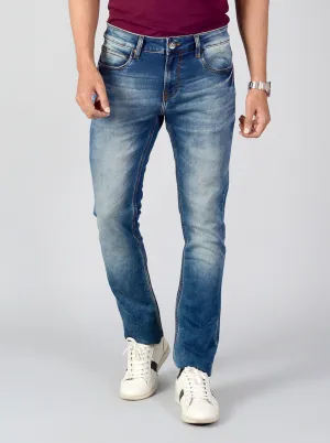 Steel Blue Washed Slim Fit Jeans | Greenfibre