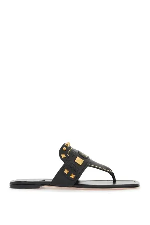 Studded Leather Thong Sandals