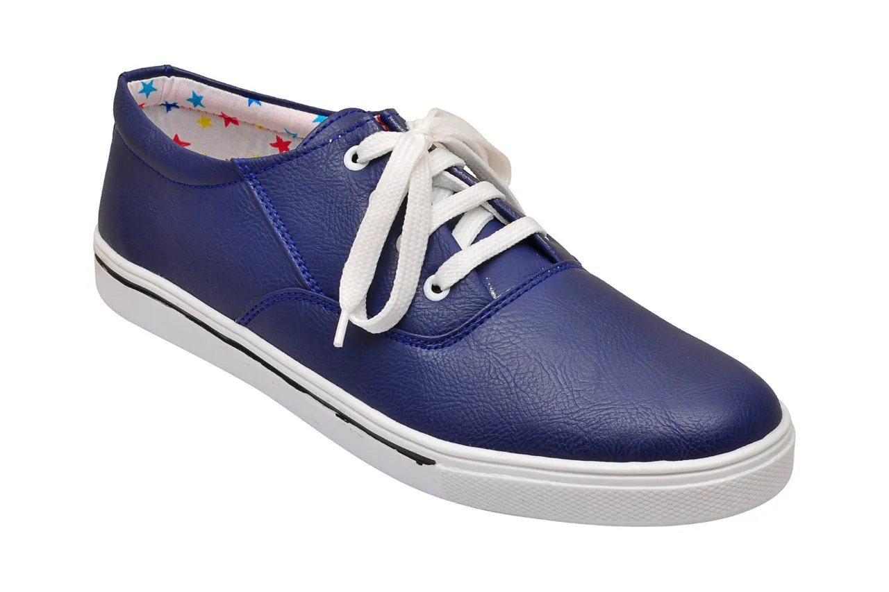 Stylish casual Checkred Blue Casual Shoes for Mens