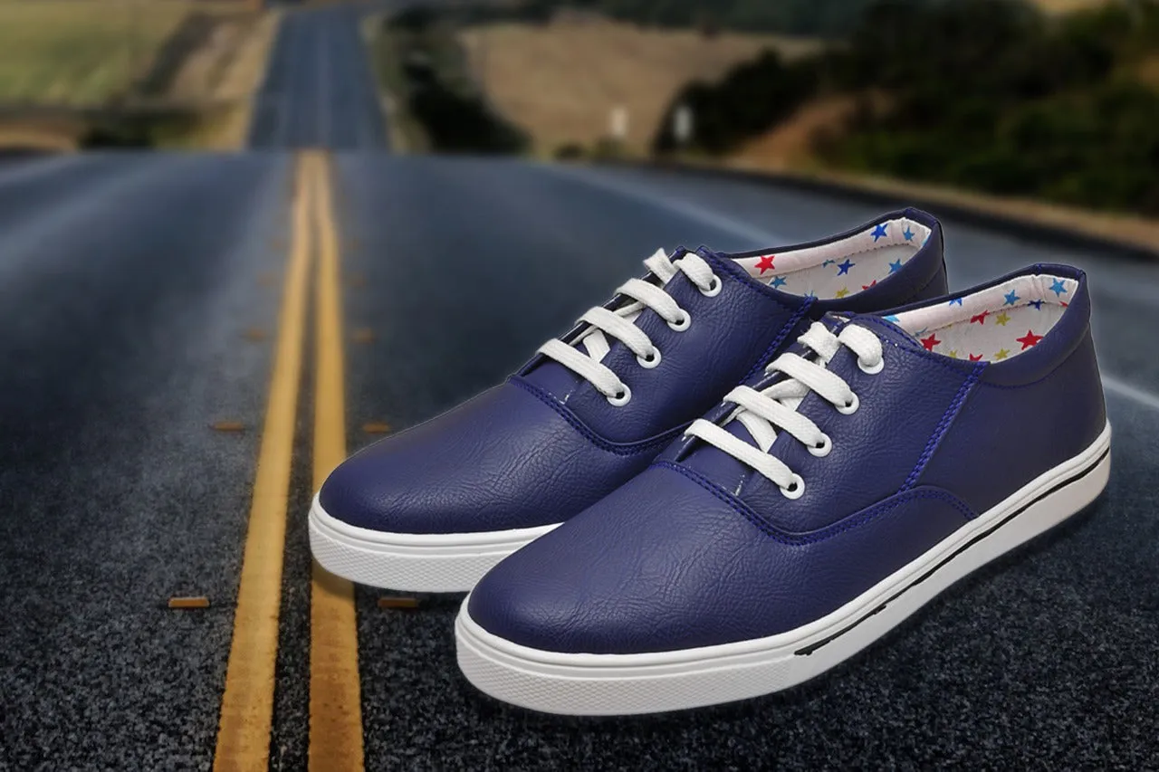 Stylish casual Checkred Blue Casual Shoes for Mens