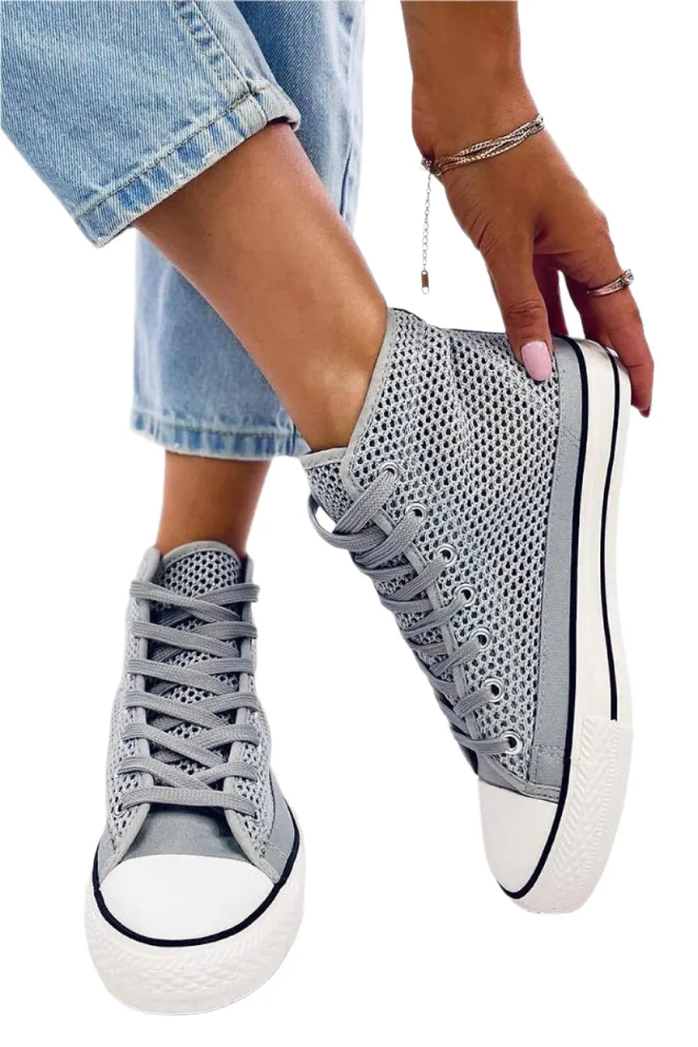 TEEK - Grey Mesh Sneakers