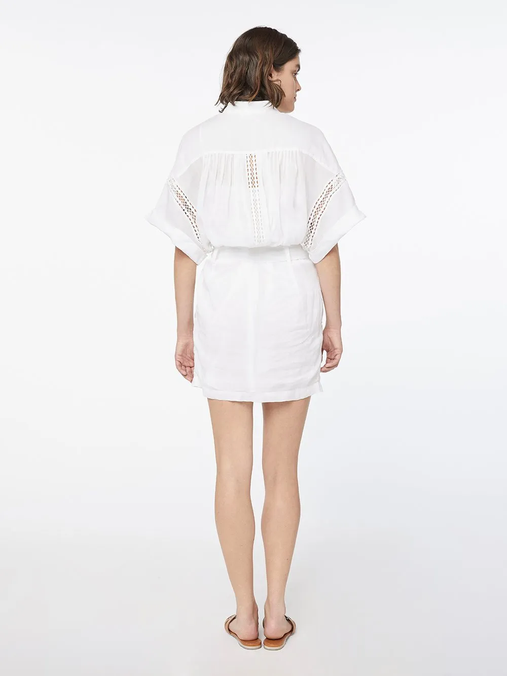 Twisted Pleat Dress -- Blanc