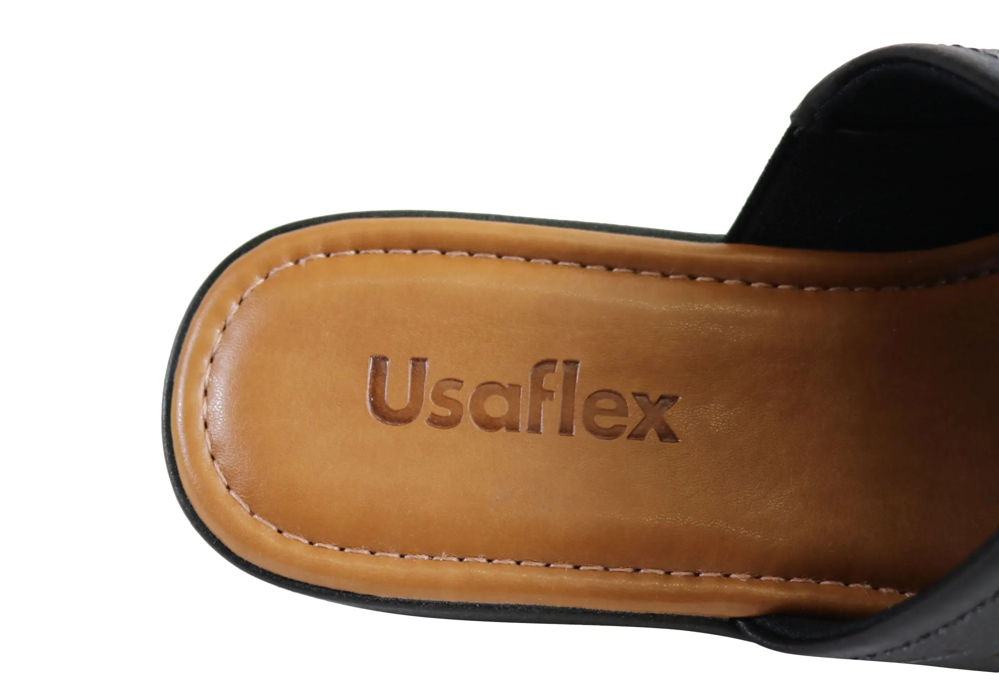 Usaflex Endigo Womens Brazilian Comfy Cushioned Leather Slides Sandals