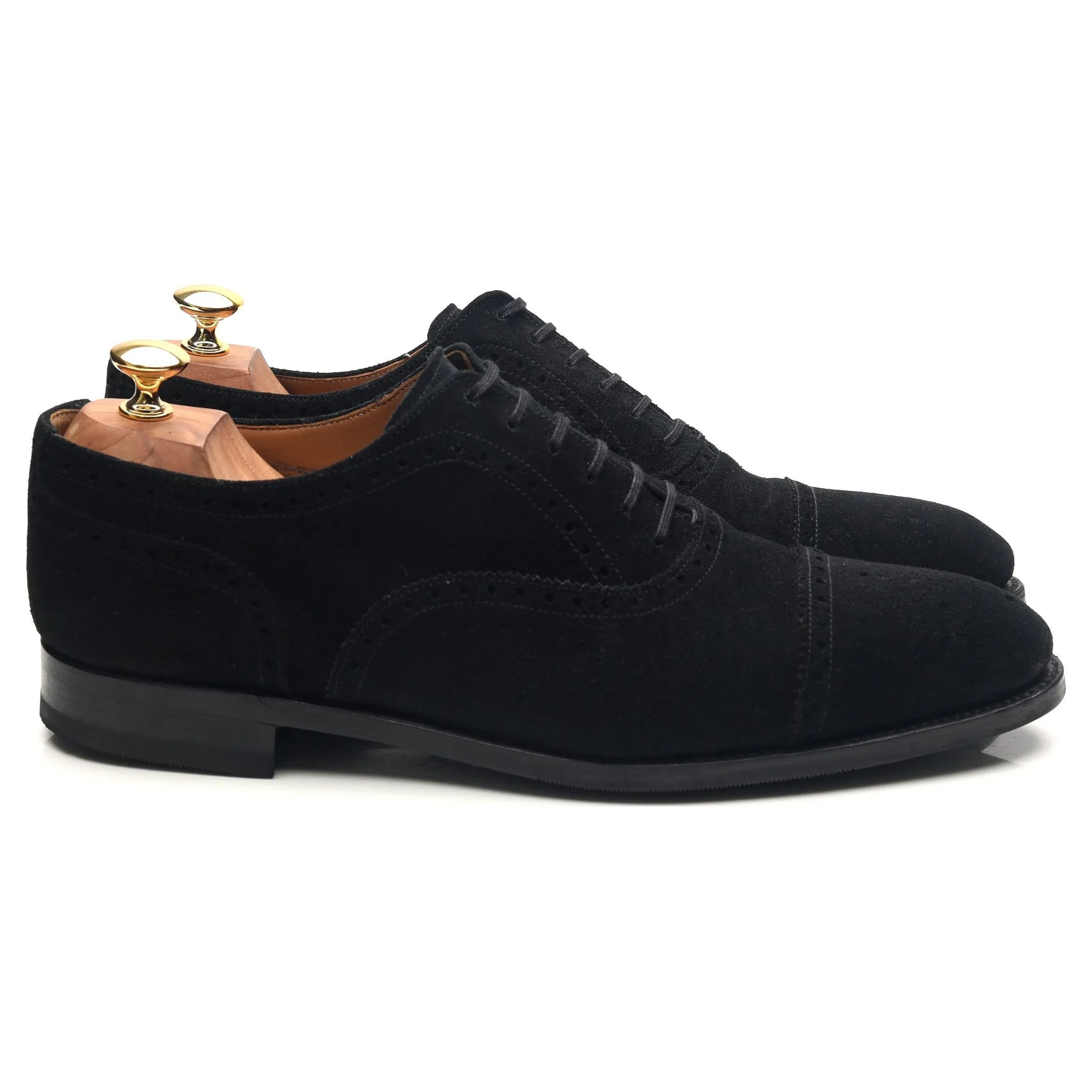 'Wenatchee' Black Suede Oxford Semi Brogues UK 10 E