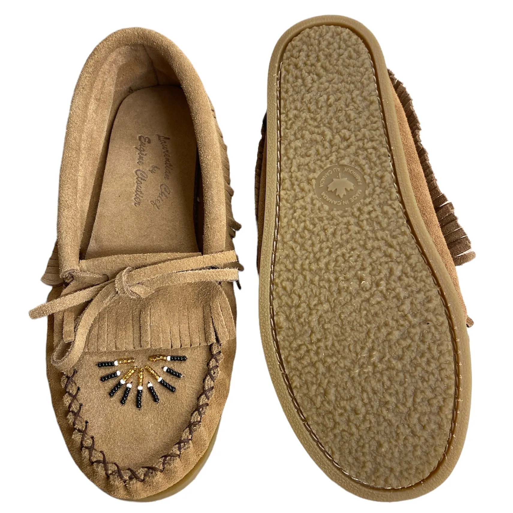 Women's Leather Fringed Moccasins Mocha Suede